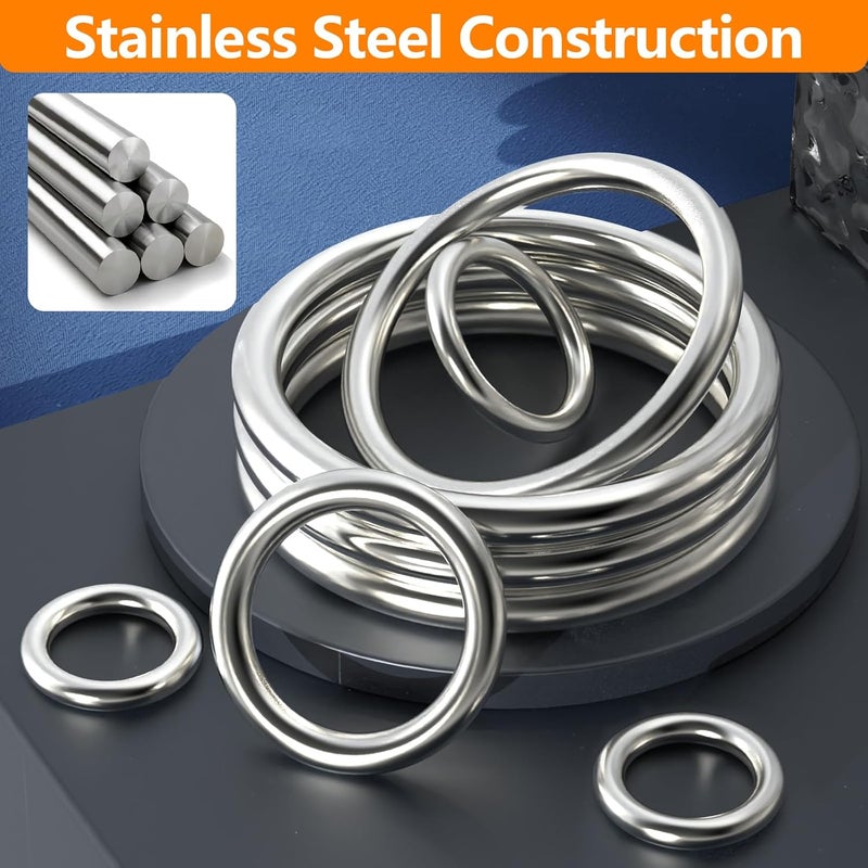 BEYOURD Stainless Steel O Rings 1 Inch, Round Metal Ring Buckles, Solid Welded Metal Loop for Dog Collars, Macrame, Hanging Strap Slings, 15PCS - Image 4